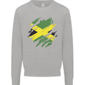 Torn Jamaican Flag Jamaica Day Football Kids Sweatshirt Jumper Sports Grey