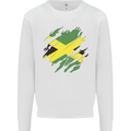 Torn Jamaican Flag Jamaica Day Football Kids Sweatshirt Jumper White