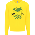 Torn Jamaican Flag Jamaica Day Football Kids Sweatshirt Jumper Yellow