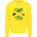 Torn Jamaican Flag Jamaica Day Football Kids Sweatshirt Jumper Yellow