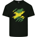 Torn Jamaican Flag Jamaica Day Football Kids T-Shirt Childrens Black