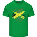Torn Jamaican Flag Jamaica Day Football Kids T-Shirt Childrens Irish Green