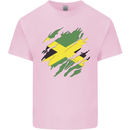 Torn Jamaican Flag Jamaica Day Football Kids T-Shirt Childrens Light Pink