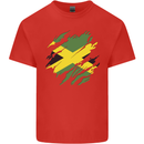 Torn Jamaican Flag Jamaica Day Football Kids T-Shirt Childrens Red