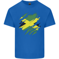 Torn Jamaican Flag Jamaica Day Football Kids T-Shirt Childrens Royal Blue