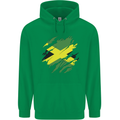 Torn Jamaican Flag Jamaica Day Football Mens 80% Cotton Hoodie Irish Green