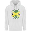 Torn Jamaican Flag Jamaica Day Football Mens 80% Cotton Hoodie White