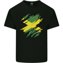 Torn Jamaican Flag Jamaica Day Football Mens Cotton T-Shirt Tee Top Black