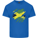 Torn Jamaican Flag Jamaica Day Football Mens Cotton T-Shirt Tee Top Royal Blue