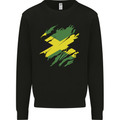 Torn Jamaican Flag Jamaica Day Football Mens Sweatshirt Jumper Black