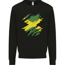 Torn Jamaican Flag Jamaica Day Football Mens Sweatshirt Jumper Black