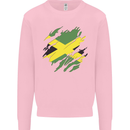 Torn Jamaican Flag Jamaica Day Football Mens Sweatshirt Jumper Light Pink