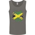 Torn Jamaican Flag Jamaica Day Football Mens Vest Tank Top Charcoal