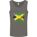 Torn Jamaican Flag Jamaica Day Football Mens Vest Tank Top Charcoal