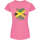 Torn Jamaican Flag Jamaica Day Football Womens Petite Cut T-Shirt Azalea