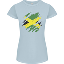 Torn Jamaican Flag Jamaica Day Football Womens Petite Cut T-Shirt Light Blue