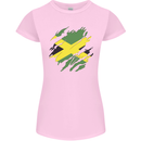 Torn Jamaican Flag Jamaica Day Football Womens Petite Cut T-Shirt Light Pink