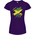 Torn Jamaican Flag Jamaica Day Football Womens Petite Cut T-Shirt Purple