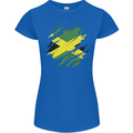 Torn Jamaican Flag Jamaica Day Football Womens Petite Cut T-Shirt Royal Blue