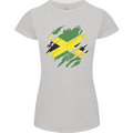Torn Jamaican Flag Jamaica Day Football Womens Petite Cut T-Shirt Sports Grey