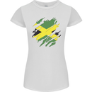 Torn Jamaican Flag Jamaica Day Football Womens Petite Cut T-Shirt White