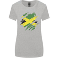 Torn Jamaican Flag Jamaica Day Football Womens Wider Cut T-Shirt Sports Grey