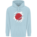 Torn Japan Flag Japanese Day Football Childrens Kids Hoodie Light Blue
