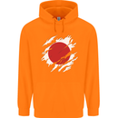 Torn Japan Flag Japanese Day Football Childrens Kids Hoodie Orange