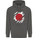 Torn Japan Flag Japanese Day Football Childrens Kids Hoodie Storm Grey