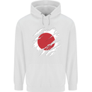 Torn Japan Flag Japanese Day Football Childrens Kids Hoodie White