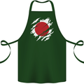 Torn Japan Flag Japanese Day Football Cotton Apron 100% Organic Forest Green