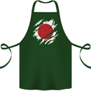 Torn Japan Flag Japanese Day Football Cotton Apron 100% Organic Forest Green