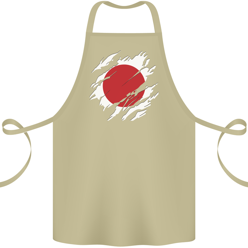 Torn Japan Flag Japanese Day Football Cotton Apron 100% Organic Khaki