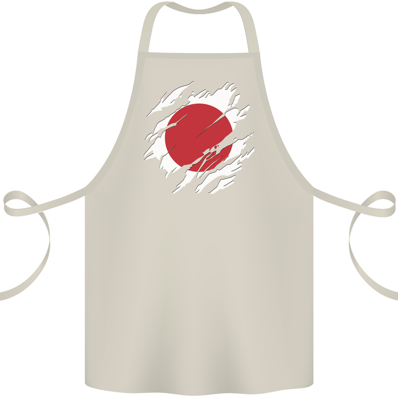 Torn Japan Flag Japanese Day Football Cotton Apron 100% Organic Natural