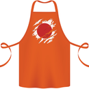 Torn Japan Flag Japanese Day Football Cotton Apron 100% Organic Orange