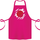 Torn Japan Flag Japanese Day Football Cotton Apron 100% Organic Pink