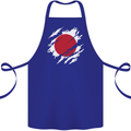 Torn Japan Flag Japanese Day Football Cotton Apron 100% Organic Royal Blue