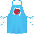 Torn Japan Flag Japanese Day Football Cotton Apron 100% Organic Turquoise
