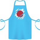 Torn Japan Flag Japanese Day Football Cotton Apron 100% Organic Turquoise