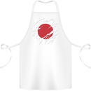 Torn Japan Flag Japanese Day Football Cotton Apron 100% Organic White