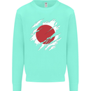Torn Japan Flag Japanese Day Football Kids Sweatshirt Jumper Peppermint