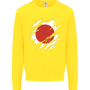 Torn Japan Flag Japanese Day Football Kids Sweatshirt Jumper Yellow