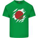 Torn Japan Flag Japanese Day Football Mens Cotton T-Shirt Tee Top Irish Green