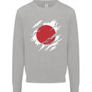 Torn Japan Flag Japanese Day Football Mens Sweatshirt Jumper Sports Grey