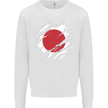 Torn Japan Flag Japanese Day Football Mens Sweatshirt Jumper White