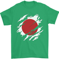 Torn Japan Flag Japanese Day Football Mens T-Shirt 100% Cotton Irish Green