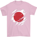 Torn Japan Flag Japanese Day Football Mens T-Shirt 100% Cotton Light Pink