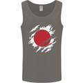 Torn Japan Flag Japanese Day Football Mens Vest Tank Top Charcoal