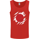 Torn Japan Flag Japanese Day Football Mens Vest Tank Top Red