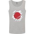 Torn Japan Flag Japanese Day Football Mens Vest Tank Top Sports Grey